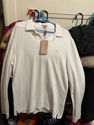 Burberry Brit Men Long Sleeve Polo Shirt Size Large Oversized