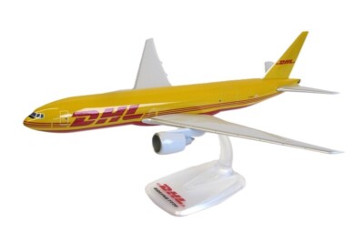 PPC DHL Air Boeing 777F Cargo G-DHLY Desk Top Display 1/200 Model AV Airplane