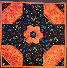 Handmade Orange and Black Wall Hanging 17 x 17 Inches