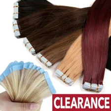 16" 18" 20" 22" Tape In Skin Weft 100% Remy Human Hair Extensions Skin Weft W868