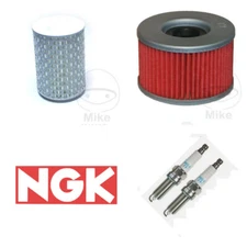 Service Kit with Hiflo Air & Oil Filter + NGK Spark Plugs (2) For Honda CX 500 C