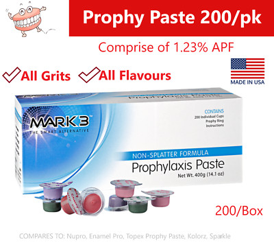 Dental Prophy Paste Cups Prophylaxis Non Splatter Mark3 All Grits & Flavors USA