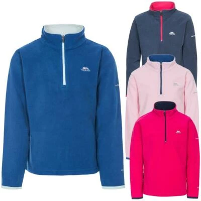 Jungen Mädchen Kinder Kids Trespass Sybil Fleece Oberteil Reißverschluss Ausschnitt Wandern Pullover Schule