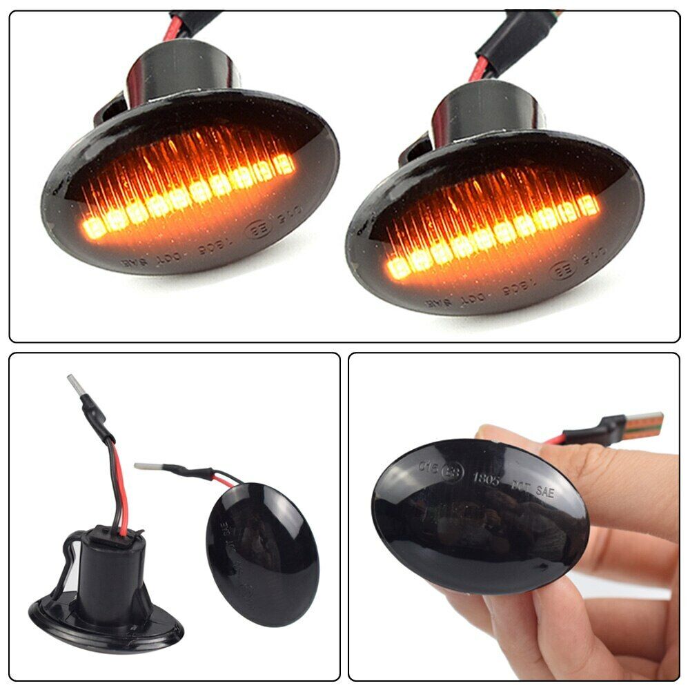 2pcs Led Dynamic Side Marker Turn Signal Light For Fiat 500 Ford