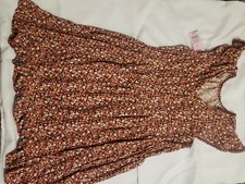 Wild Fable Womens S Pullover Ruffle Sleeveless Dress Orange Floral