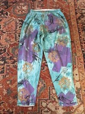 Vintage Jogger Pants AOP All Over Print Made In USA Medium Large 90s