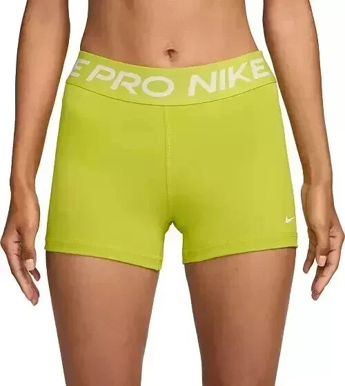 Nike Pro Women’s 3-Inch Tight Fit Shorts Bright Cactus CZ9857-357 Small