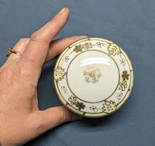 Antique Hand Painted Nippon Ceramic footed dish with lid