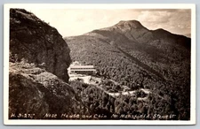 VT, Stowe, Mt. Mansfield Nose House and Chin, Real Photo, RPPC, Vintage Postcard