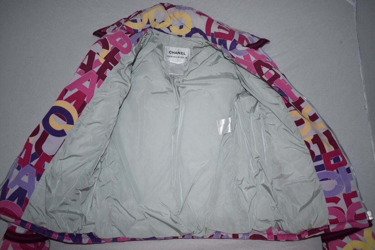 Chanel Identification Multicolour Words Quilted Zip Through Chanel Identification Multicolour Words Quilted Zip Through