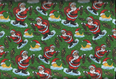 45'' 100% cotton novelty fabric ''Santa with lantern'' by MDG Designs