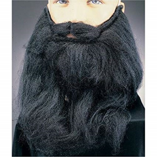Beard 14" Long Synthetic Fiber Costume Beard W/ Attached Mustache - Picture 5 of 6