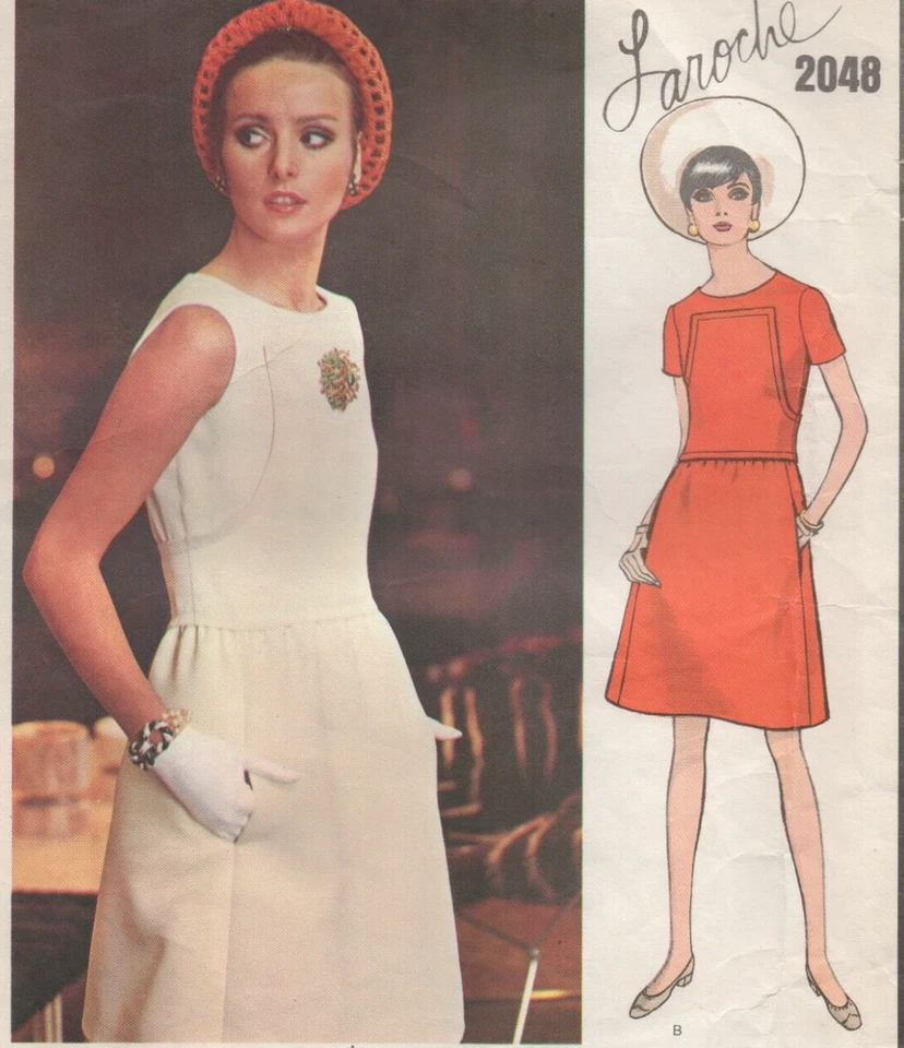 Vogue Sewing Pattern 2048 Dress by Guy Laroche Retro 60s Vintage Size 12 34" - Image 3 of 4