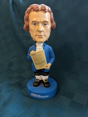 PRESIDENT THOMAS JEFFERSON BOBBLE HEAD BOBBLEHEAD BY BOSLEY BOBBERS NEW MIB! 