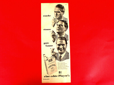 Werbung aus Zeitschrift QUICK 1954 Zigarettenmarke PLAYER`S VIRGINIA N°6 Variant