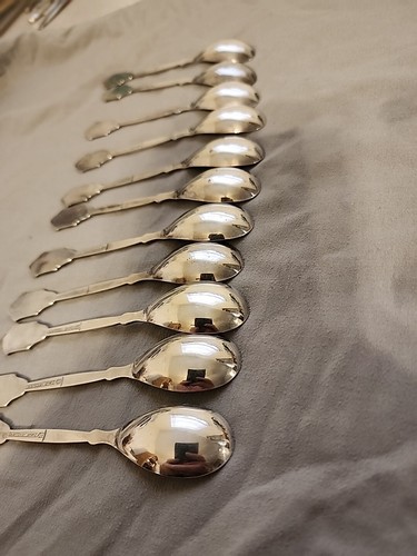 KG ZWAAR VERZILVERD Set Of 11 Netherlands Provinces Coat Of Arms Souvenir Spoons - Picture 12 of 14
