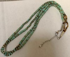 South western multi-strands turquoise heishi necklace/21"-23"(y241c-w1)