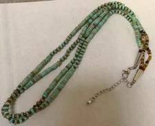 South western multi-strands turquoise heishi necklace/21"-23"(y241c-w1)