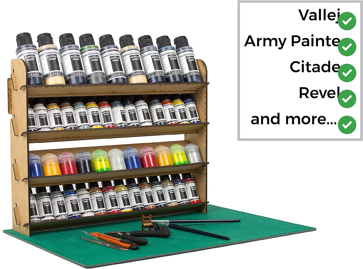 Paint Rack for Model Paints. Hobby Craft Citadel Vallejo Tamiya Army Wall Paint 