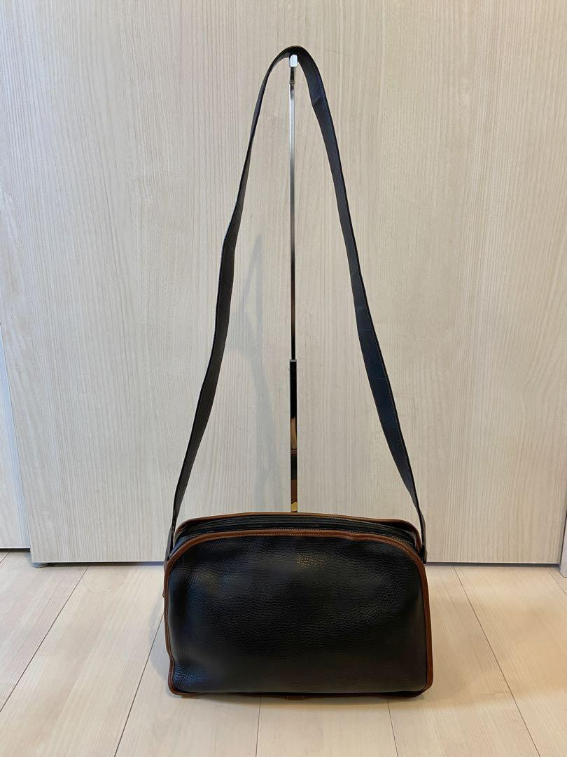 Old Gucci Shoulder Bag All Leather Black Brown Gold Hardware Old Gucci Shoulder Bag All Leather Black Brown Gold Hardware