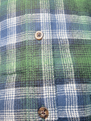 NWT Men George Button Long Sleeve Medium Cotton Blend Flannel Shirt Green Plaid - Bild 5 von 6