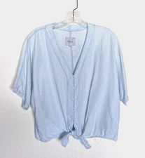 Rails, Wms Tie Hem Chambray Blouse  Sz  M, Cropped Anthropologie Top, Fun Casual