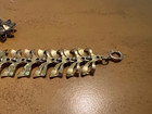 VINTAGE FLOWER BRACELET W/MATCHING SCREW EARRINGS, RHINESTONES — photo 8