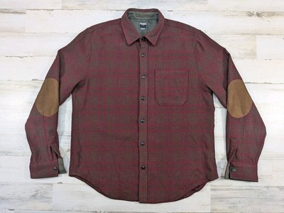 Todd Snyder Shirt Mens Wool Blend Plaid Flannel Elbow Patches
