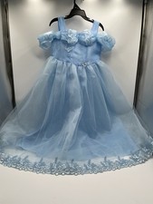 Disney Cinderella Blue Butterfly Princess Dress Girls Costume Formal Gown size 5