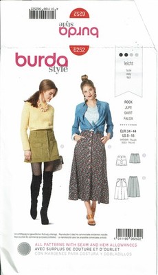 Misses' Skirt Burda Style Sewing Craft Pattern 6252 8-18 NEW! FREE SHIPPING!