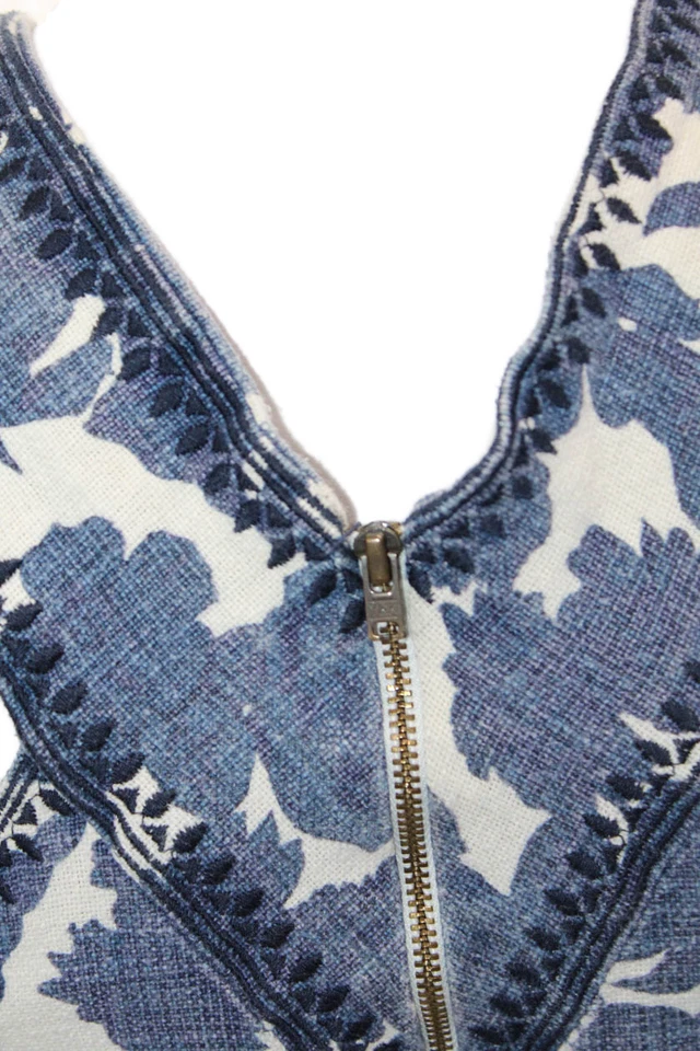 Vestido Twelfth Street by Cynthia Vincent para mujer floral cuello halter azul talla 2 Foto 4 de 4