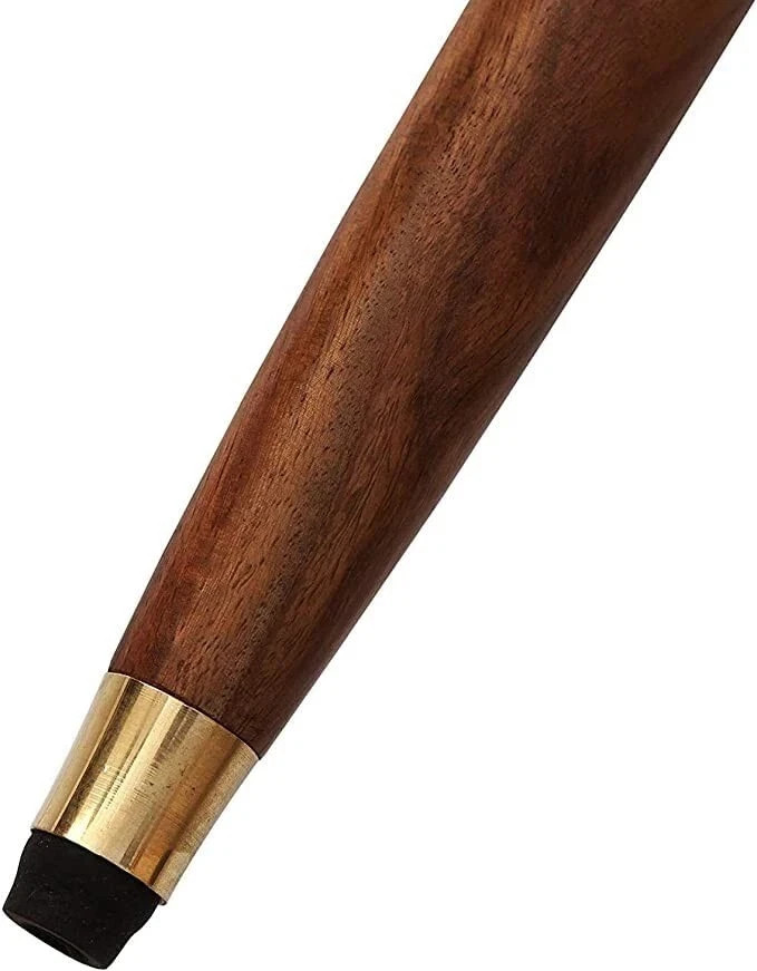 Solid Brass Maritime Compass Head Handle Brown In… - image 7