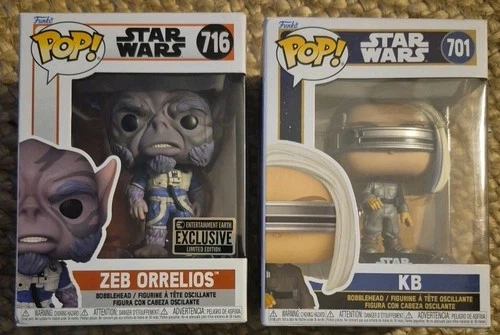 NEW STAR WARS FUNKO POP! LOT OF 2 NEW IN BOX KB & ZEB ORRELIOS #701 & #716
