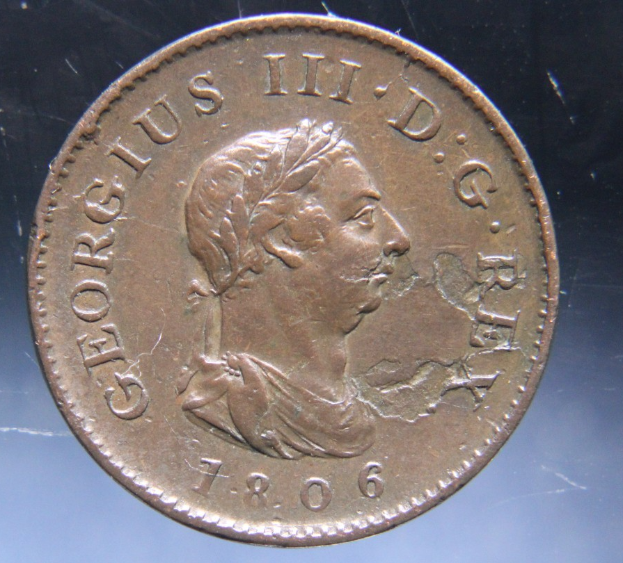 Great Britain, Farthing, 1806 copper coin, George III | eBay