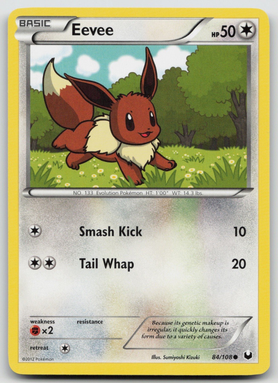 Eevee (84) 84/108 Dark Explorers Sumiyoshi Kizuki Art Pokemon TCG Card