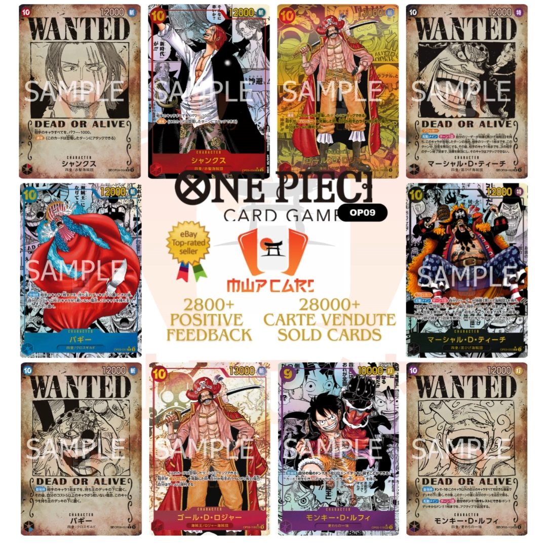 One Piece Cards Four New Emperors OP-09 ALL PARALLEL Card List OP09 JAP PREORDER One Piece Cards Four New Emperors OP-09 ALL PARALLEL Card List OP09 JAP PREORDER