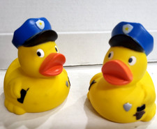 Set of 2 POLICEMAN COP Hero Rubber Duck Ducky NEW