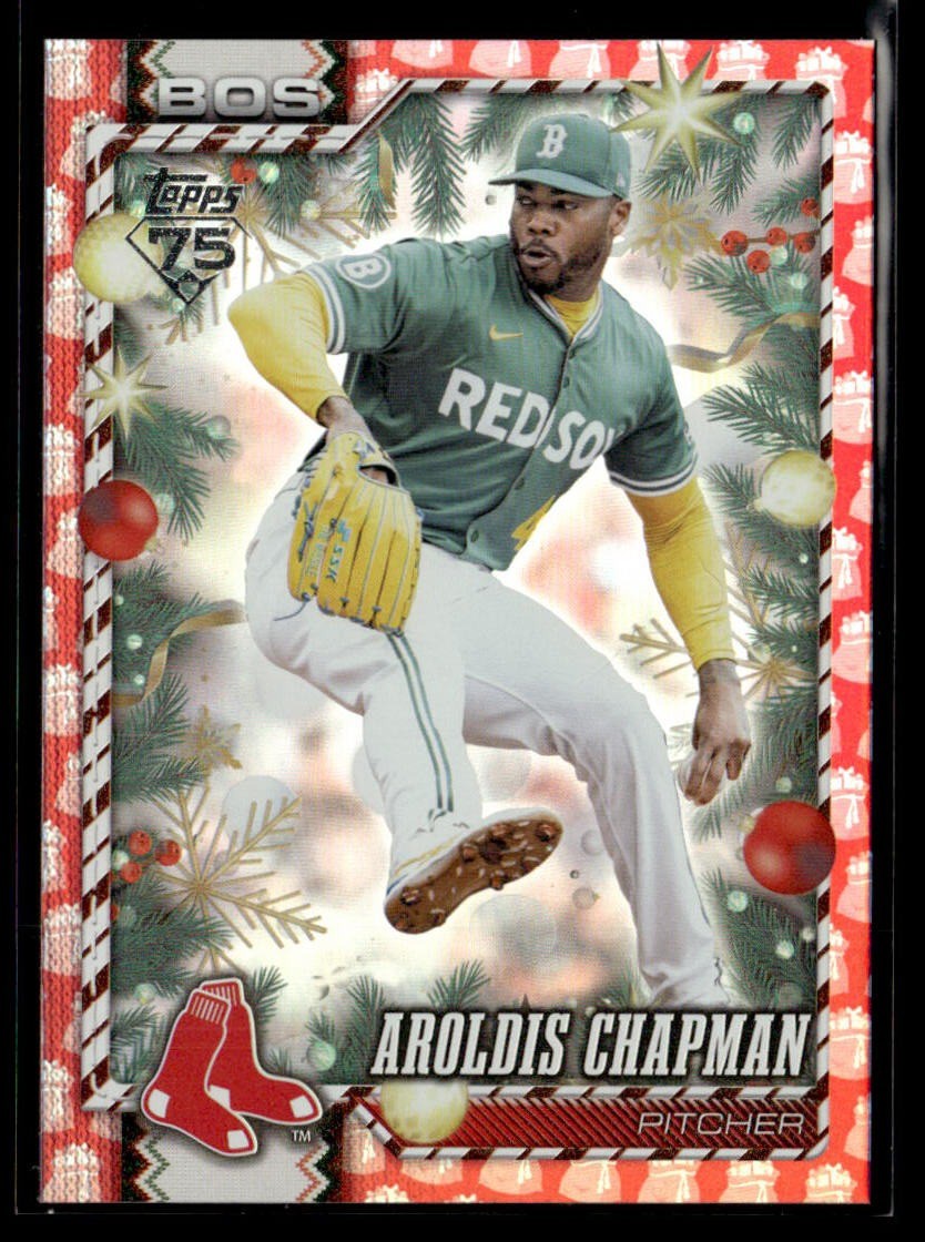 2026 Topps Holiday Aroldis Chapman #H173 Red Holiday Foil Red Sox