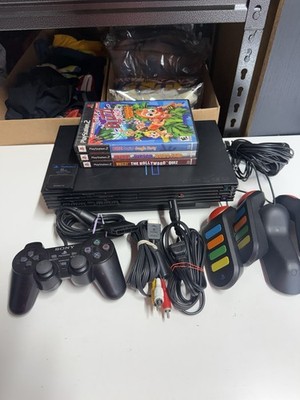 Sony PlayStation 2 PS2 Fat Console  Tested Working, Clean! With Buzz! Games