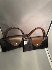 New 2 Travel Foldable Storage/Shopping Bags/Zipping  Totes Black