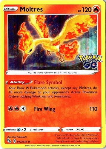 Moltres 012/078 Pokemon GO HolofoilNM