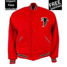 Atlanta Falcons 1967 Premium Red Wool Varsity Men's Letterman Bomber Jacket