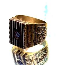 EXTREMELY ANCIENT MEDIEVAL SOLID BRONZE ENGRAVED ANTIQUE RING RARE AUTHENTIC