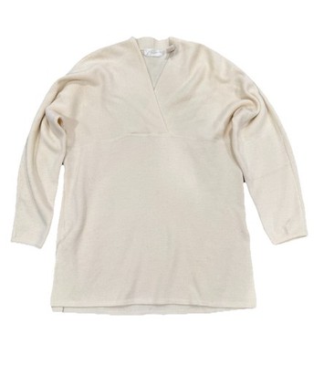 Apart Impressions Women s Medium Tunic Sweater Knit V Neck Ivory Vintage