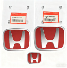 3pcs Front Rear Steering 2016-2021 Red H Emblem Fit For Honda Civic Sedan Si 3pcs Front Rear Steering 2016-2021 Red H Emblem Fit For Honda Civic Sedan Si