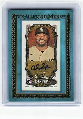 2024 Allen & Ginter #MA-ASP Alex Speas Framed Mini Auto Blue #/50 White Sox