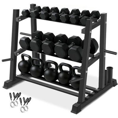 Dumbbell Rack, Bongkim Dumbbell Set with Rack Stand, Dumbbells Weights Rack f...