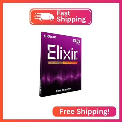 Elixir Strings, Acoustic Guitar Strings, 80/20 Bronze with NANOWEB Technology, L
