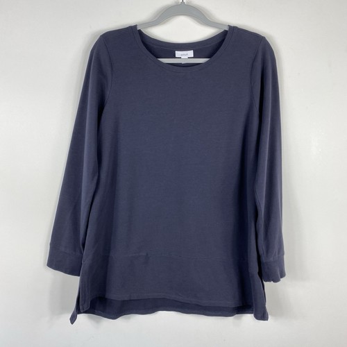 J. Jill Pure Size Medium Long Sleeve Top Gray Pima Cotton Blend