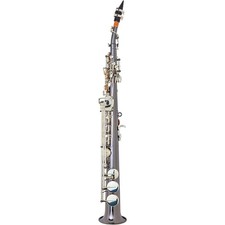 Allora ASPS-450 Vienna Series Straight Soprano Sax Black Nickel Body Silver Keys